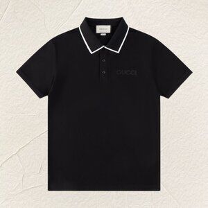 Gucci Black Polo Shirt with White Trim